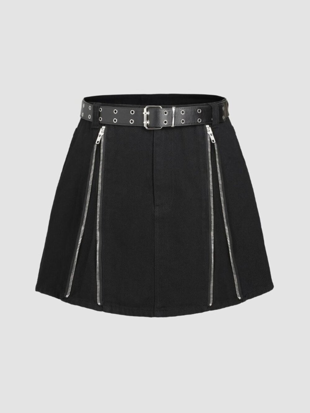 New Cider Solid Denim Minirock Black Mini Skirt Women's Size 0X Punk Whimsygoth